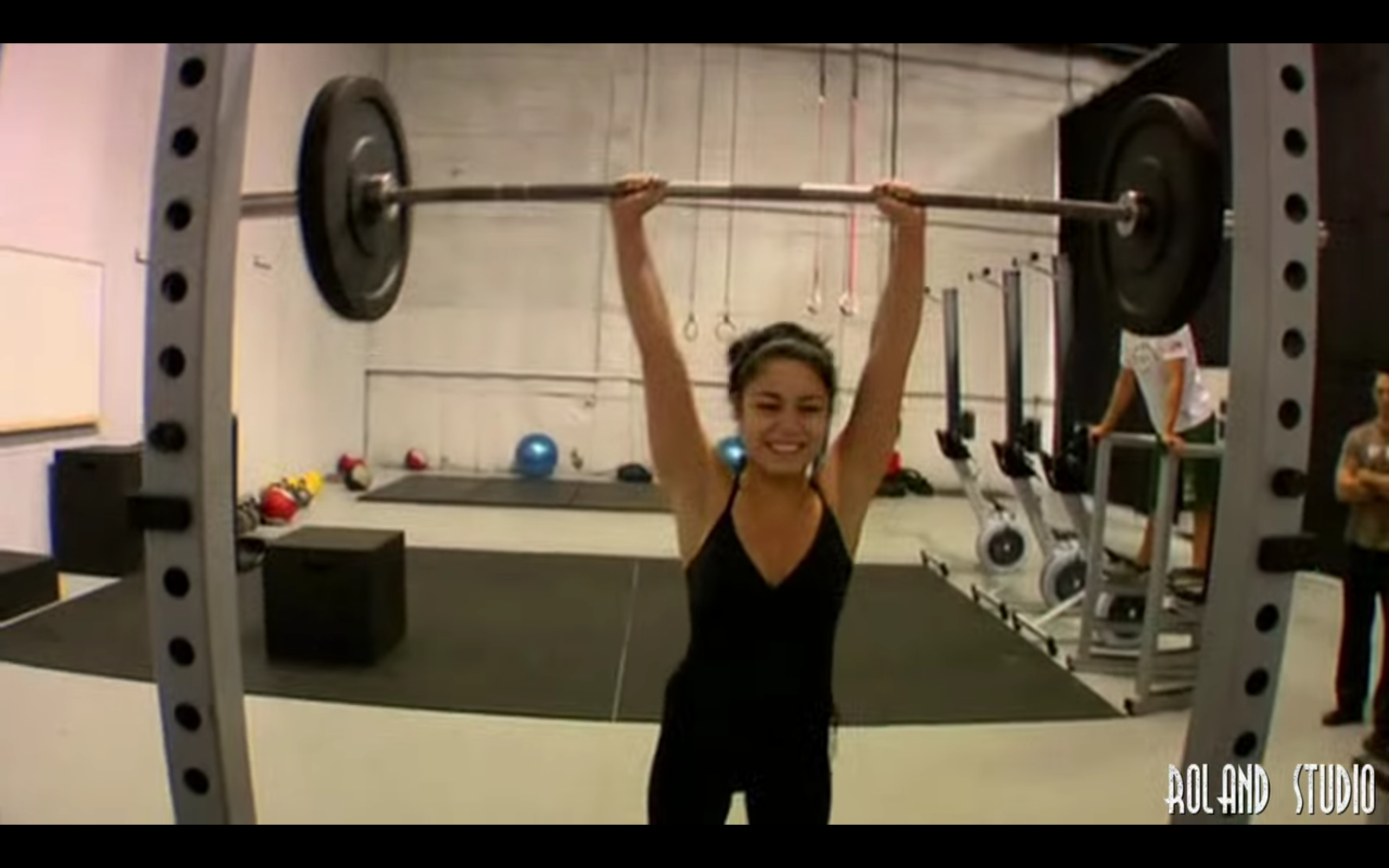 Vanessa Hudgens 95 pound push press, from the Sucker Punch DVD extras